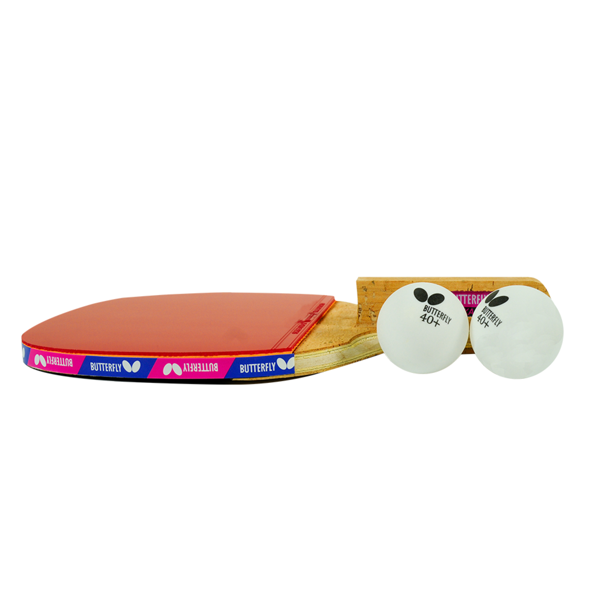 Butterfly Nakama P-1 Penhold Racket: Racket with balls